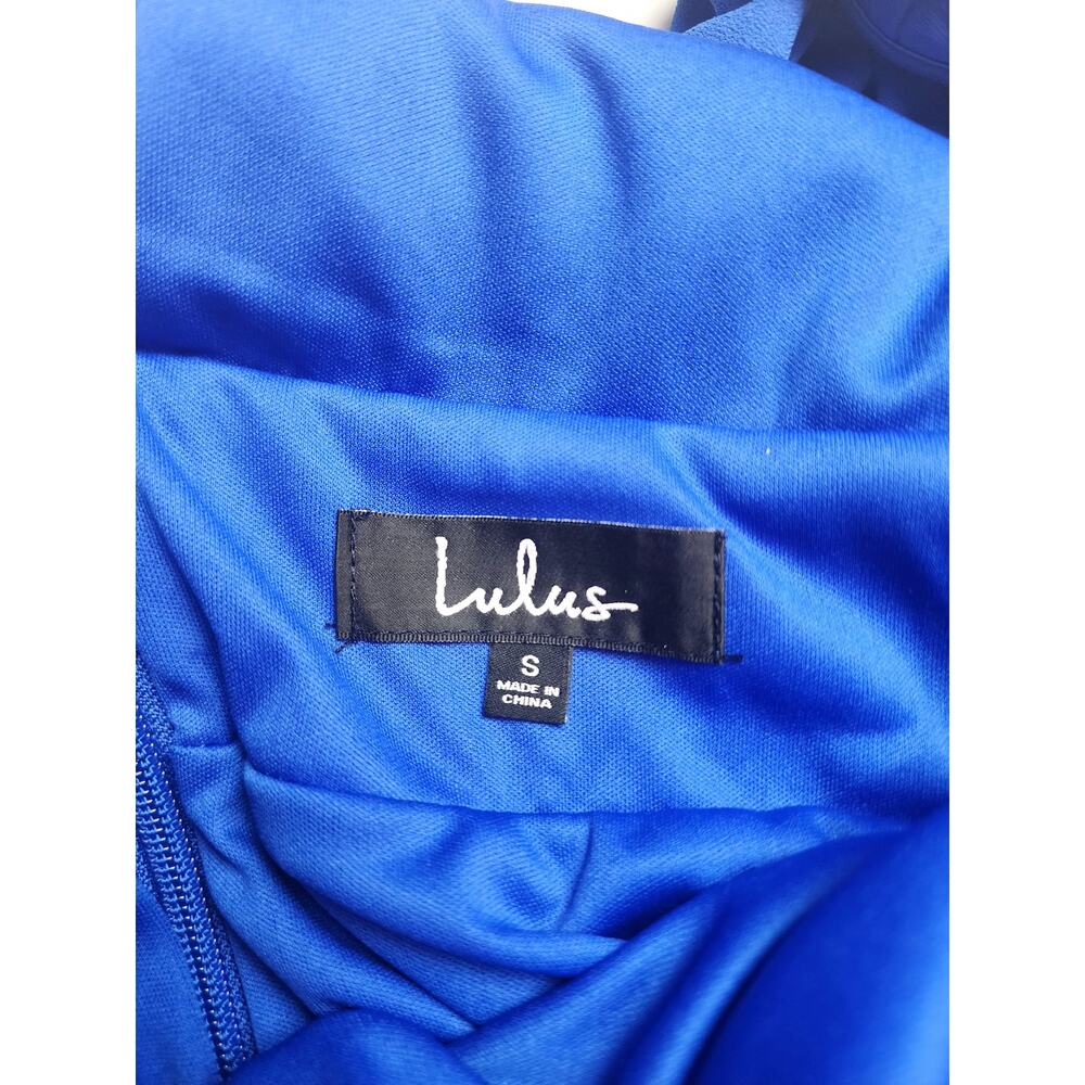Lulus Dress Womens S Divine Dahlia Royal Blue Midi prom wedding formal cocktail - Picture 4 of 13